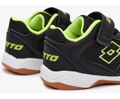 Juodi vaikiški sportiniai batai iš odos imitacijos Lotto WHIZZER