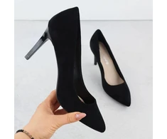 Juodi zomšiniai stileto bateliai Sergio Leone 1339