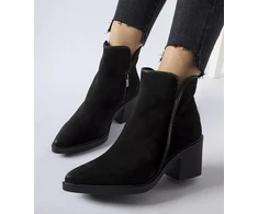 Juodi zomšiniai stiletto batai Karino