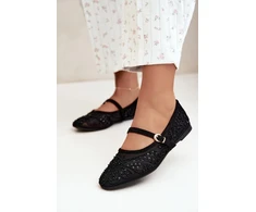 Juodos balerinos su blizgučių ir siuvinėjimo detalėmis Step in style