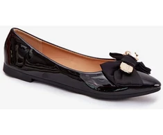Juodos balerinos su dekoratyviniu kaspinėliu Step in style