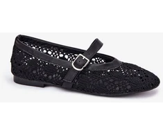 Juodos balerinos su dirželiu Step in style