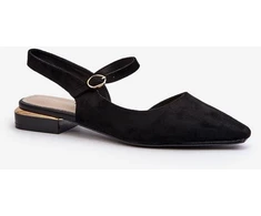 Juodos balerinos su kulno dirželiu Step in style