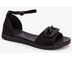 Juodos basutės su dekoratyvine grandinėle Step in style