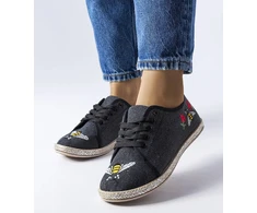 Juodos blizgančios espadrilės