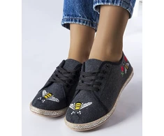 Juodos blizgančios espadrilės