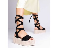 Juodos espadrilės ant platformos