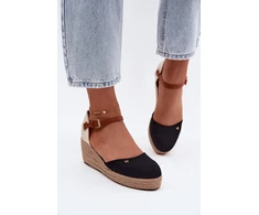 Juodos espadrilės basutės ant platformos Wrangler