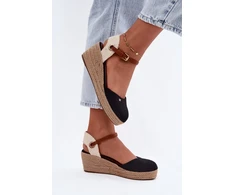 Juodos espadrilės su kulnu Wrangler