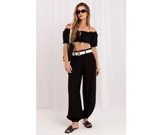 Juodos jogger stiliaus kelnės Rue Paris