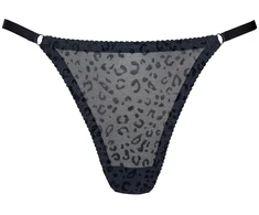 Juodos leopardinio rašto kelnaitės stringai