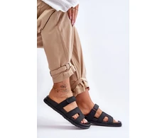 Juodos moteriškos basutės su velcro užsegimu Step in style