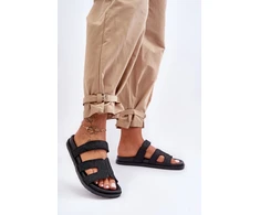 Juodos moteriškos basutės su velcro užsegimu Step in style