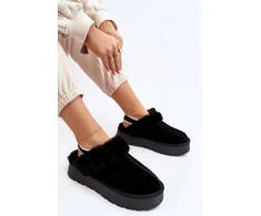 Juodos moteriškos šlepetės su pašiltinimu Step in style