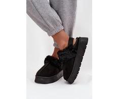 Juodos moteriškos šlepetės su platforma Step in style