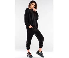 Juodos moteriškos tracksuit kelnės Awama