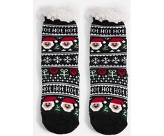 Juodos šilti kojinės su Santa Challa