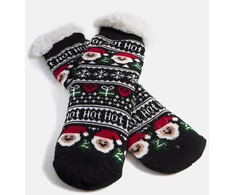 Juodos šilti kojinės su Santa Challa