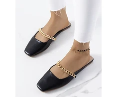 Juodos spalvos elegant Baras šlepetės