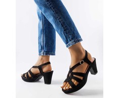 Juodos spalvos Monjeau stiletto sandalai