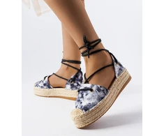 Juodos surištos espadrilės