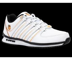 K-swiss RINZLER balti/oranžinės aguonų spalvos/juodi kedai (01235-185-M)