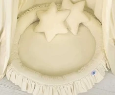 My Sweet Baby Kabantis baldakimas ir lizdas su pagalvėlėmis – kreminis