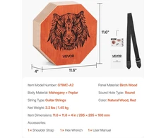VEVOR unikali cajon dėžė iš buko medienos su gitaros stygomis