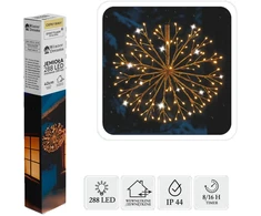 Kalėdinė LED amalų dekoracija, 40 cm, auksinės spalvos