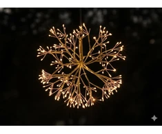 Kalėdinė LED amalų dekoracija, 40 cm, auksinės spalvos