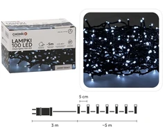 Kalėdinės LED girliandos, 100 LED, šaltai balta šviesa, 5 m