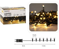Kalėdinės LED girliandos, 100 LED, šiltai balta šviesa, 5 m
