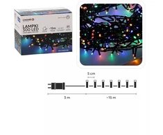 Kalėdinės LED girliandos, 300 LED, daugiaspalvės, 15 m
