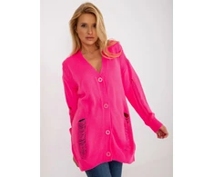 Kardiganas moterims -LC-SW-8042.69-fluo rožinė