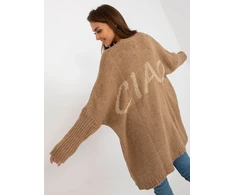 Kardiganas moterims -TW-SW-BI-M2201.87-tamsiai smėlio spalvos