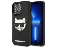 Karl Lagerfeld KLHCP13LCH3DBK 13 Pro /13 6,1″ juodos spalvos kietas dėklas 3D Rubber Choupette