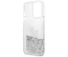 Karl Lagerfeld blizgantis Choupette dėklas iPhone 13 Pro Max - sidabrinis