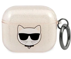 Karl Lagerfeld Blizgantis Choupette dėklas AirPods 3 - Auksinis