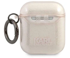 Karl Lagerfeld Blizgantis dėklas "Karl's Head" AirPods 1/2 - Auksinis