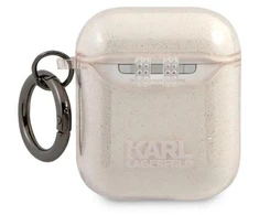 Karl Lagerfeld Blizgučių Choupette dėklas, skirtas AirPods 1 / 2 - Auksinis