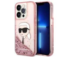Karl Lagerfeld KLHCP14XLNKHCP Apple iPhone 14 Pro Max 6,7″ rožinės spalvos kietas dėklas Glitter Karl Head