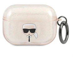 Karl Lagerfeld Blizgučių dėklas su Karl'o galvos motyvu AirPods Pro - Auksinis