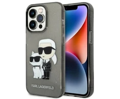Apple iPhone 14 Pro Karl Lagerfeld dėklas IML GLIT NFT Karl&amp;Choupette (KLHCP14LHNKCTGK) juodos spalvos