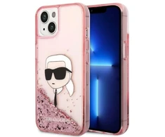 Karl Lagerfeld dėklas, skirtas iPhone 14 Plus 6,7 KLHCP14MLNKHCP rožinė kietas dėklas , skirtas Glitter Karl Head