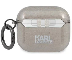 Karl Lagerfeld Blizgučių Karlo galvos dėklas AirPods 3 - Juodas