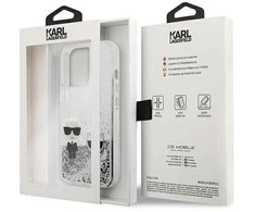 Karl Lagerfeld blizgus dėklas iPhone 13 Pro Max (sidabrinis)
