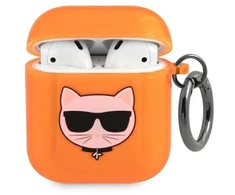 Karl Lagerfeld Choupette dėklas skirtas AirPods 1/2 - oranžinis