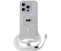 Karl Lagerfeld Crossbody IML Karl Head MagSafe dėklas iPhone 15 Pro - permatomas
