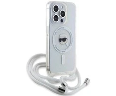 Karl Lagerfeld Crossbody IML Karl Head MagSafe dėklas iPhone 15 Pro - permatomas
