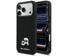 Karl Lagerfeld Deimantukų dėklas su sagtimi Karl&amp;Choupette iPhone 17 Pro Max – juodas
